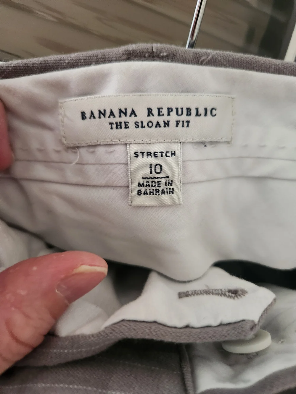 Banana Republic Sloan Light Gray Pinstripe Dress Pants
